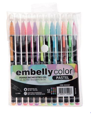 PENNA GEL PASTEL EMBELLY COLOR 12 PZ 01027