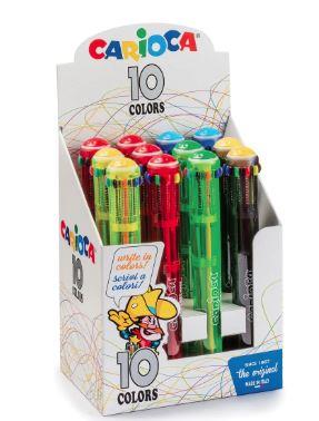 PENNE A SFERA 10 COLORI FLUO CARIOCA 12PZ 42761