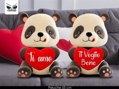 PELUCHE TEDDY PANDA CON CUORE TI AMO CM.55 MOOD  VT298