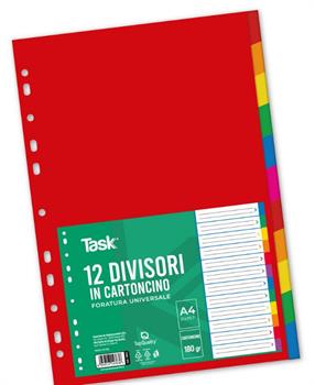 DIVISORI TOP QUALITY IN CARTONCINO A4 12PZ   11043