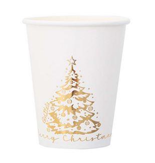 BICCHIERI DI CARTA MERRY CHRISTMAS ORO 8PZ 64604