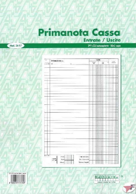 BLOCCO PRIMA NOTA CASSA A4 50X2 2607
