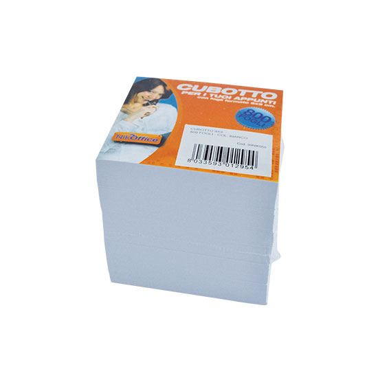 BLOCCO APPUNTI CUBO BIANCO 9X9CM  30NIK050