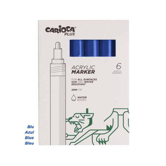 MARCATORE ACRILICO CARIOCA BLU 6PZ           45218/18