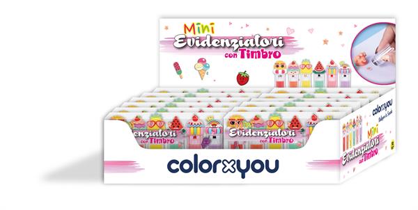 MINI EVIDENZIATORE CON TIMBRO GIRL COLORXYOU 11073