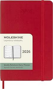 AGENDA SETTIMANALE MORBIDA MOLESKINE A6 ROSSO