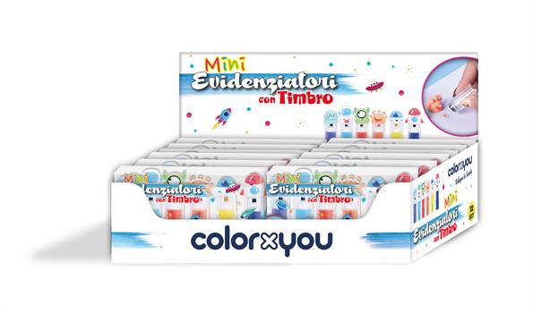 EVIDENZIATORE CON TIMBRO 6PZ COLORXYOU 11072