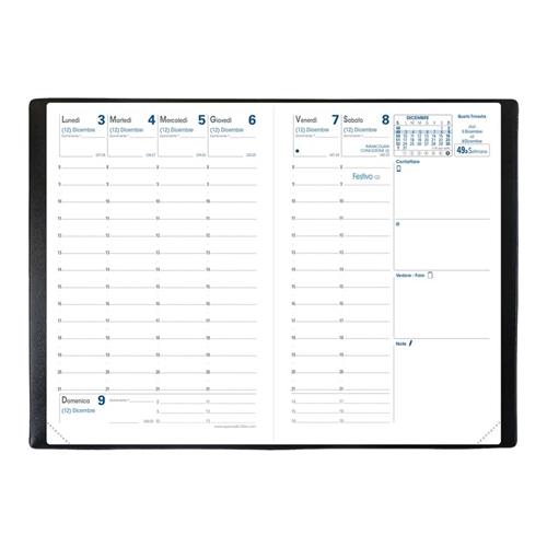 AGENDA SETTIMANALE AFFARI QUO VADIS IMPALA NERO 10X15CM 4130Q