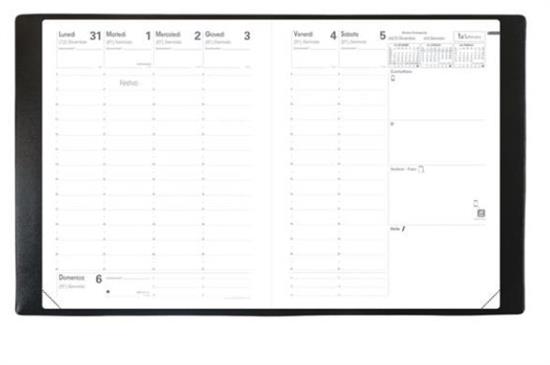 AGENDA SETT. QUO VADIS RIGIRO 13MESI 9X12CM  NERO 03099Q