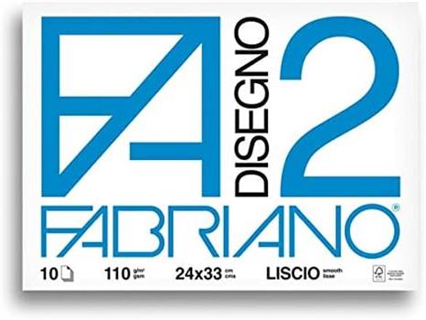ALBUM DISEGNO FABRIANO F2 LISCIO 24X33 10FF 110GR  04204105