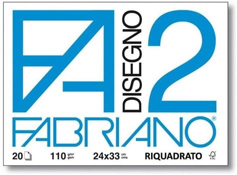 ALBUM DISEGNO FABRIANO F2 RIQUADRATO 24X33 10 FOGLI 110GR  04204205