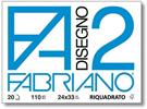 ALBUM DISEGNO FABRIANO F2 RIQUADRATO 24X33 10FF 110GR  04204205