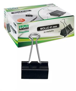 MOLLE DOUBLE CLIPS LEBEZ 41 MM 510/1 NERO CONF. 12