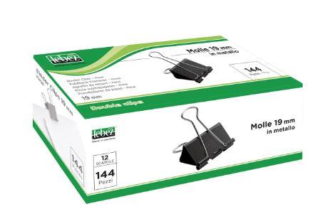 MOLLE DOUBLE CLIPS NERE 19MM 12PZ LEBEZ 510/4