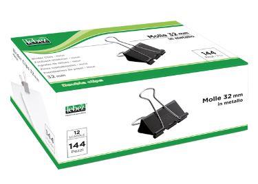 MOLLE DOUBLE CLIPS NERE 32MM 12PZ LEBEZ 510/2