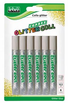 COLLA GLITTER 6PZ 10,5ML ARGENTO LEBEZ  5131
