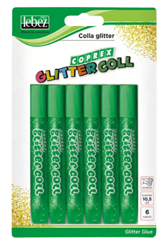 COLLA GLITTER 6PZ 10,5ML VERDE      5131-V