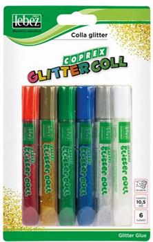 COLLA GLITTER 6PZ 10,5ML ASS. LEBEZ 5131