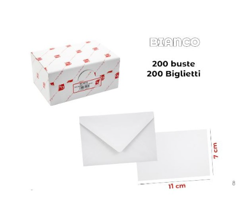 BIGLIETTI E BUSTE OPALINA N.4 200PZ  11X7 E20032