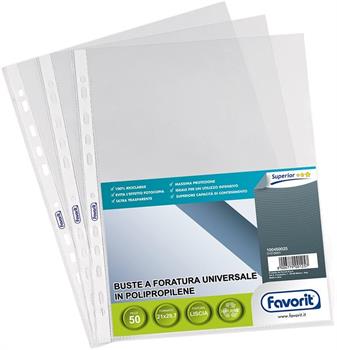 BUSTE CON FORI FAVORIT LISCIA 21X29,7 50PZ  100460025