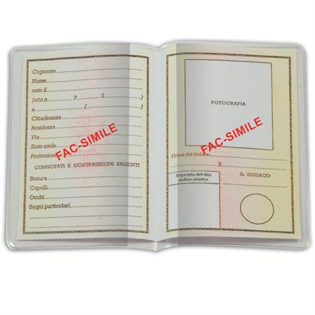 PORTA CARTA D' IDENTITA' TRASPARENTE A LIBRO     1016V