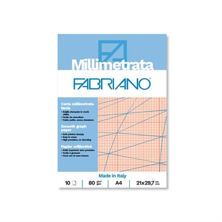 BLOCCO CARTA MILLIMETRATA FABRIANO A4 80GR 10 FF   19100662