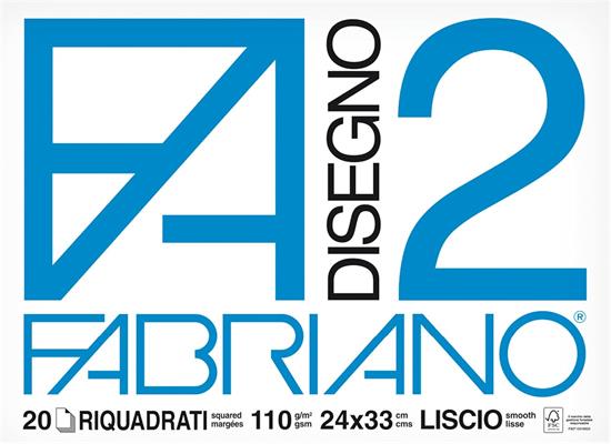 BLOCCO ALBUM FABRIANO F2 RIQUADRATO 24X33 20FF 110GR  6201516