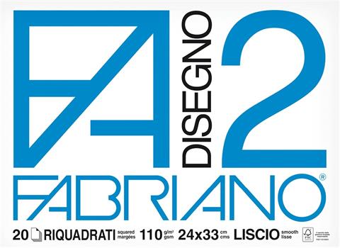BLOCCO ALBUM FABRIANO F2 RIQUADRATO 24X33 20FF 110GR  6201516