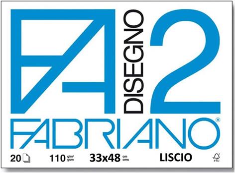 BLOCCO ALBUM FABRIANO F2 LISCIO 33X48 12FF 110GR  6200534