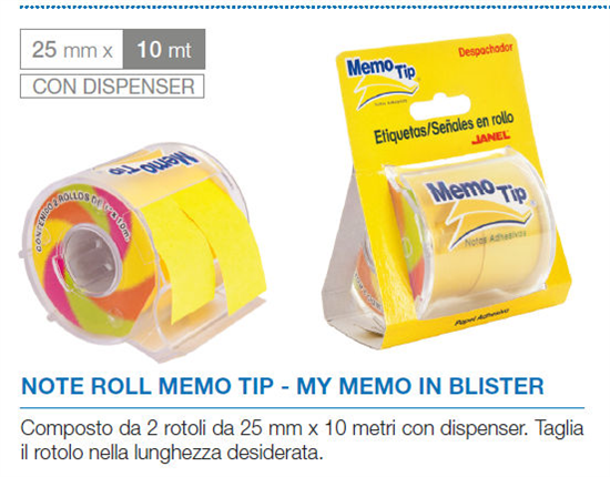 MEMO TIP ROLL GIALLO/ROSA 25X10MM   30NIK028