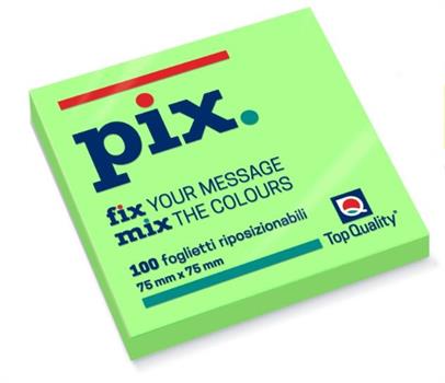 BLOCCO APPUNTI TOP QUALITY PIX 75X75 FLUO 6 PZ   10670