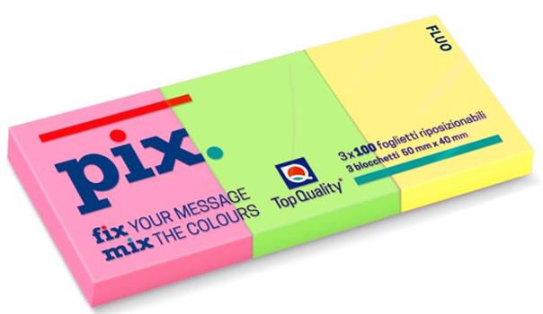 BLOCCO APPUNTI TOPQUALITY PIX FLUO 40X50 80FF  10672