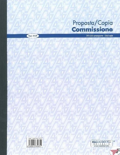 BLOCCO COPIA COMMISIONE A4 50X3COPIE 297X225 2209 BLOCCO COPIA COMMISIONE A4 50X3COPIE 297X225 2209