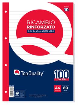 RICAMBIO RINFORZATO A4 RIG.1R 100GR. TOPQUALITY 3312