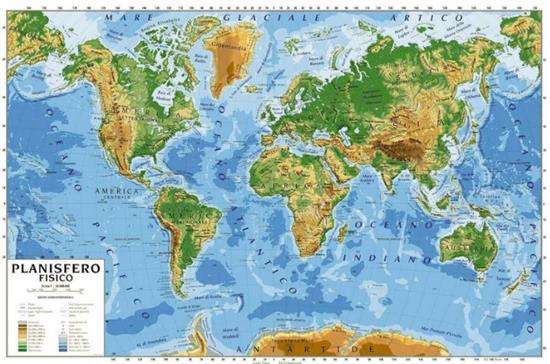 CARTINA GEOGRAFICA PLANISFERO CM.100X140 CWR 06997