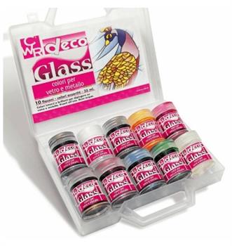 VALIGETTA COLORI A VETRO 30ML 10PZ       1632