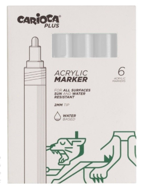 MARCATORE ACRILICO CARIOCA BIANCO 6PZ        45218/31