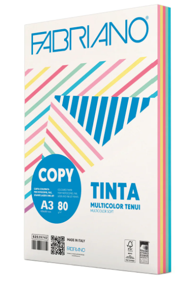 CARTA COLORATA COPY FABRIANO A3 80G. MIX 5 TENUI 19100812 CARTA COLORATA COPY FABRIANO A3 80G. MIX 5 TENUI 19100812