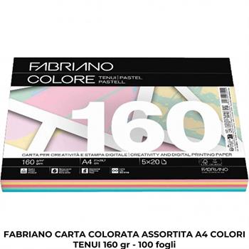 CARTA COLORATA FABRIANO ASS. A4 160GR.TENUI      19100815