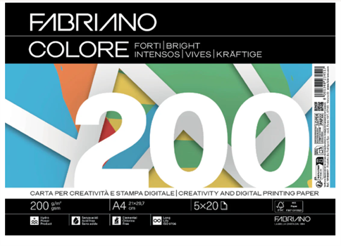 CARTA COLORATA FABRIANO COPY A4 200GR.FORTI MIX     19100817