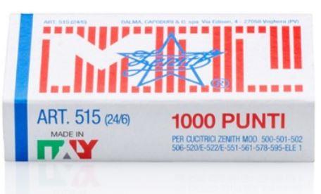 PUNTI METALLICI ZENITH 1000 PUNTI  515-6 24/6