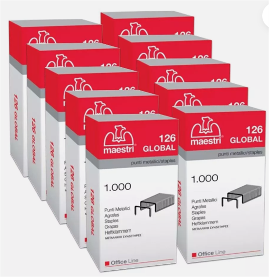 PUNTI METALLICI PER CUCITRICI GLOBAL 126        1003105 PUNTI METALLICI PER CUCITRICI GLOBAL 126        1003105