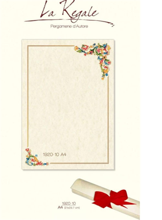 DIPLOMI PERGAMENA A4 LA REGALE 160 GR.1920-10