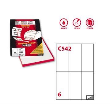 ETICHETTE ADESIVE A4 70X148,5MM C542 MARKIN