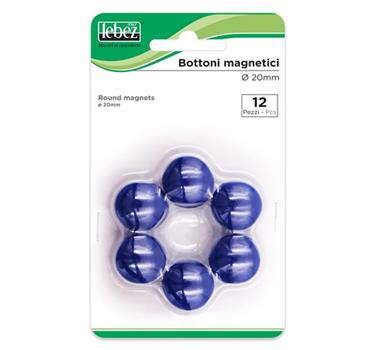 BLISTER 12 BOTTONI MAGNETICI D.20MM MR-20 LEBEZ ASS.
