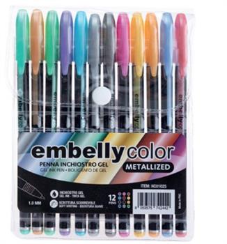 PENNA GEL METAL EMBELLY COLOR 12PZ  HC01025