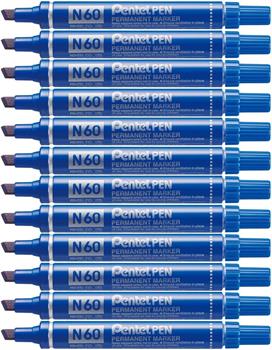 PENNARELLO PERMANENTE PENTEL N60 PUNTA SCALPELLO BLU