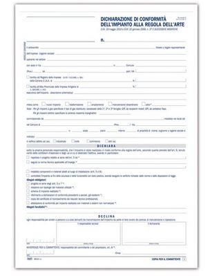 DICHIARAZIONE CONFORMITA' ALLA REGOLA 3701