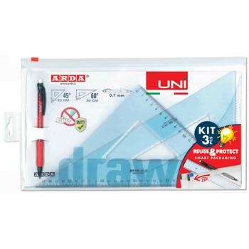 COPPIA SQUADRE 45-60/30CM+PORTAMINE  70330ZIP