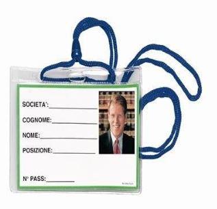 PORTA BADGE C/CORDONCINO 11X8 100PZ LEBEZ ART.31-100-BL